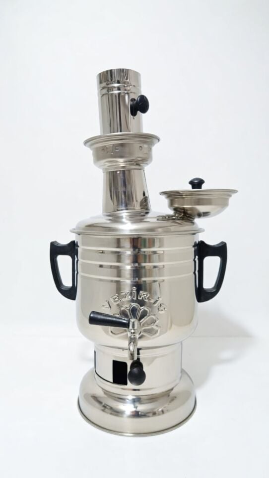 Veziriş Siyah Kulplu Kömürlü 5Lt Semaver